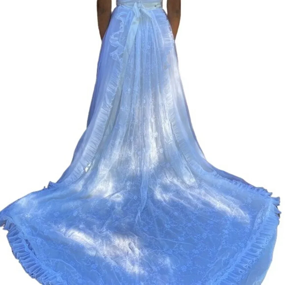 Vintage Handmade White Lace Wedding Dress 1985 Ruffles Cottage Core 4/6 - Picture 13 of 16